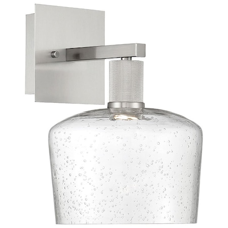 Access Lighting Port Nine Chardonnay, Chardonnay LED Wall Sconce, Brushed Steel Finish, Seeded Glass 63144LEDD-BS/SDG